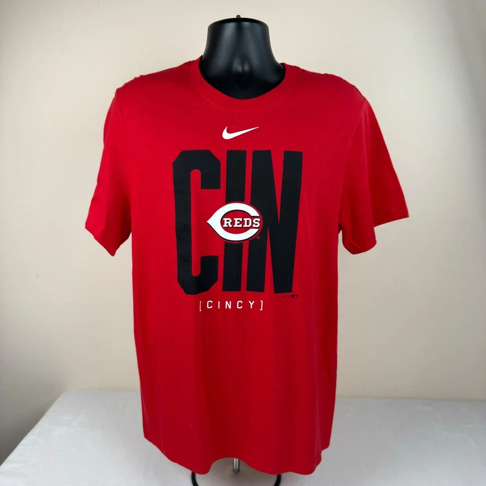 The Nike Tee Mens Cincinnati Reds MLB Graphic T-Shirt Red Cincy Large New $35